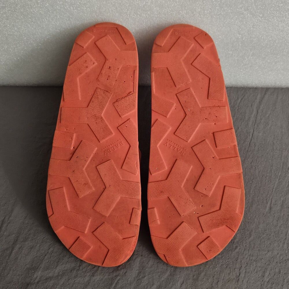 Bally 1851 Orange Rubber Sandal Slides Slippers Size 9 Neon Pool Beach Dopamine - Picture 2 of 15